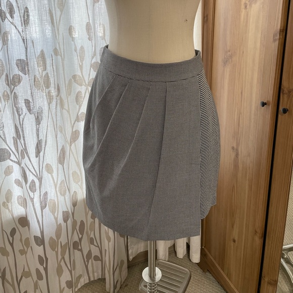 Club Monaco Asymmetric Check Mini Skirt - Picture 1 of 5